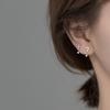 Brincos de Prata Nalan S925 para Mulheres Estilo K Criativo Elegante Diamante Simples Símbolo Brincos Assimétricos G6860