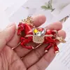 Nuevo Llavero de Caballo del Zodiaco Estéreo Pintura al Óleo Incrustada de Diamantes Estilo Chino Colgante para Bolsos de Hombre y Mujer de Metal Lindo