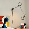 Luminária de parede com braço articulado estilo Bauhaus, design industrial retrô, adequada para salas de estudo, quartos, leitura na cabeceira da cama e para criar iluminação ambiente.; construção de tecido e ferro