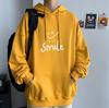 Nuevo suéter de otoño para hombre, suéter con capucha y cara sonriente, estilo coreano, top de moda, abrigo holgado que combina con todo, moda ins