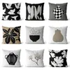 Cojines Decorativos para Sofá con un Toque de Lujo, Estilo Vintage Wabi-Sabi, Cojines Minimalistas en Blanco y Negro, Jarrón de Plantas, Cojines Geométricos para Mesita de Noche, Venta al por Mayor