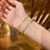 Fulu Shengcai Retro Chinês Dourado Cabacinha Pulseira de Cobre Feminina Luxo Leve Nicho Exquisite 2025 Nova Artisticidade