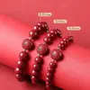 Auténtico Pulsera de Cinnabar Doce Signos del Zodíaco Arena Dorada Púrpura Pulsera de Transferencia para Hombres y Mujeres Cinnabar Genuino