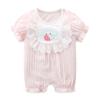 Mameluco de Bebé Niña Verano Nuevo Estilo Recién Nacido Algodón Súper Lindo Mameluco Corto Conjunto de Verano 2206 Ropa para Bebés