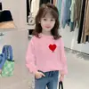 Camiseta Casual de Algodón con Dibujos Animados para Niños, Nuevo Estilo Primavera y Otoño, Versátil Holgada de Manga Larga Versión Coreana para Niñas, Camiseta Básica de Moda