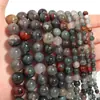 Pedra de sangue africana contas redondas contas soltas contas de jade natural material para contas acessórios de colar de gemas diy contas redondas