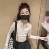 Camiseta base ajustada con cuello alto elegante para niñas, nueva versión coreana 2026 para niños mayores, pantalones de zanahoria casuales holgados de moda, modernos
