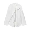 Transfronterizo Primavera 2026 Nuevo Producto Moda Estilo Europeo y Americano Casual Holgado Adelgazante Popelina Camisa con Lazo 1074891