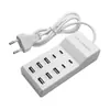 Carregador USB Tipo-C de 10 Portas 50W Tomada Inteligente para Celular Régua de Energia Cabeça de Carregamento Direto 5V2.4A