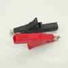 Pinza de Cocodrilo de Acero Inoxidable Negra y Roja con Funda, Apertura de 20 mm, Orificio de Cola de 4 mm, Gancho Resistente a Altas Temperaturas, Codo de Alta Presión, Pinza de Pesca