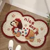 Alfombrilla de Baño Tejida de Lana Sintética, Alfombrilla de Piso Linda de Barro de Diatomeas, Felpudo Resistente a Manchas para Baño, Alfombrilla Antideslizante para Baño