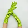 Guantes Plateados con Recubrimiento de Charol para Performance de Pole Dance Accesorios de Disfraz de Halloween Guantes Ajustados para Adultos