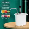 Loja de Chá com Leite e Café Bomba de Molho Pressão Manual Bomba de Xarope de Frutose Garrafa de Pressão de Açúcar de Aço Inoxidável Pote de Apertar Quantitativo