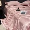 Lujo Ligero Tencel Jacquard Lenzing Colcha Fresca de Verano Juego de Cuatro Piezas Fresco de Verano Sedoso Lavable del Hogar Colcha Delgada para Aire Acondicionado