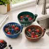Nuevo Producto Transfronterizo--Tazón Giratorio Automático para Lavar Frutas y Bayas, Limpiador Cerámico para Frutas y Verduras con Función de Drenaje