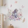 Arbustos de Flores Transfronteiriços Dois Macacos Decoram a Sala de Estar Quarto Escritório Adesivos de Parede Murais Removíveis Autoadesivos de PVC