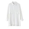 Principios de Primavera Nueva Camisa de Seda Pesada para Mujer Largo Medio Elegante Ropa de Trabajo Suelta Seda Sedas y Satenes Camisa de Seda de Morera