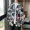 Camisa floral de manga larga estilo Hong Kong retro, con caída, para hombres y mujeres, parejas, versátil, holgada, tendencia, estilo perezoso, camisa cubana