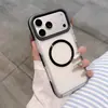 Aplicável à Capa de Celular Magnética Fosca Apple 17 Textura de CD iPhone 16promax À Prova de Queda À Prova de Colisão Dupla Cor Sensação de Pele Capa Protetora