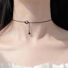 Collar Simple de Planeta Oscuro Estilo Japonés y Coreano para Mujer Cadena para Clavícula con Sentido de Diseño Fresco Nicho Collar Simple Estilo Frío