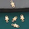 Anel Pequeno Dourado em Prata Esterlina S925 Anel Duplo Acessórios Moda Simples Pequeno DIY Material de Miçangas Feito à Mão Acessórios de Joias