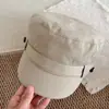 Estilo super autêntico~Boné de aba reta estilo retrô americano que faz o rosto parecer menor, moderno e casual para mulheres no outono e inverno, chapéu versátil para equitação