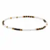 Pulsera para mujer con cuentas blancas, negras y doradas, redonda, geométrica, simple, para el día a día, otoño 2025, 16.5 cm