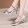 Modelo de salto super alto sapatos de performance bico fino salto agulha cheongsam passarela saltos altos femininos plataforma à prova d'água tamanho grande sapatos de trabalho profissionais