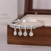 Imitação de Prata Esterlina Paz e Alegria Pulseira Chinoiserie Estilo Nacional Sólido Push-pull Pulseira Estilo Étnico Branco Cobre Pulseira Prateada