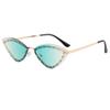 Nuevas gafas de sol con montura de ojo de gato de metal, estilo europeo y americano, con montura pequeña y bordes afilados, gafas de fotografía callejera de moda para mujer, gafas transfronterizas 3561