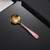 304 Internet Red Spoon Aço Inoxidável Tableware Faca e Colher Garfo Hotel Western Steak Faca Sobremesa Round Spoon Garfo logotipo imprimível