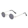 Nuevas gafas de sol metálicas de hip-hop estilo retro TikTok para fotografía callejera, gafas de sol estilo punk con montura redonda y espejo Prince.