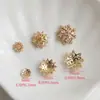 Pulseira Base Flor Oca de Zircônia Preserva-Cor Banhada a Ouro 14K com Tampa de Cristal Pérola Girassol Acessórios de Joias DIY