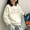 Camada base feminina com forro de fleece para outono e inverno, novo estilo 2026, gola redonda, moletom quente, blusa de manga longa raglan com blocos de cor para crianças mais velhas