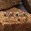 Brincos coreanos brilhantes S925 prata de lei pérola natural ágata verde cor granada brincos tesouro corrente atacado ao vivo