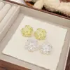 Pendientes de Metal Hueco con Diseño de Flor Hueca para Mujer, Moda de Alta Gama, Pendientes Versátiles para el Día a Día, Pendientes