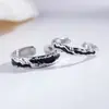 Anéis Vintage Sombra para Homens e Mulheres, Anéis Abertos Minimalistas de Nicho, Anéis de Casal com Textura Irregular de Resina Azul e Vermelha