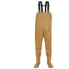 Macacão impermeável, conjunto de chuva de meio corpo, calça de chuva com botas de chuva, calça de pesca de couro, conjunto de pesca masculino de corpo inteiro, design espessado para pesca em reservatório