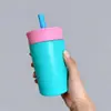 Copo de Café de Aço Inoxidável Transfronteiriço, Copo Térmico com Canudo para Esportes e Fitness, Copo de Alta Qualidade de Grande Capacidade, Personalização de Logo