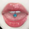 Amazon Wholesale Zirconio Acero Inoxidable Uña de Lengua Chica Popular Diamante Brillante Pieza Súper Brillante Perforación Genial Joyería para Piercing Anillo para la Lengua