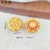 Accesorios de joyería color arena dorada, accesorios para ensartar cuentas hechos a mano, incrustados con pedrería, espaciadores de flor de azúcar hueca cuadrada, espaciadores cuadrados, chapado en cobre, oro de 24 quilates