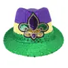Carnaval Brasileño Mardi Gras de Nueva Orleans Sombrero de Jazz Accesorios Transfronterizos para la Cabeza Plumas Lentejuelas