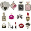 Acessórios femininos DIY europeus e americanos liga de óleo batom bolsa de perfume brincos pingente brincos pingente criativo