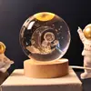 Bola de Cristal Luminosa 3D Esculpida Internamente Transfronteiriça Luz Quente Luz Noturna Enfeites de Decoração de Natal para Amigos Presentes de Natal