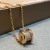 Collar de cintura pequeña con diamantes completos para mujer Plata de ley S925 Versión alta Chapado en oro rosa de 18 quilates Cadena de clavícula de lujo ligero Venta al por mayor de fábrica