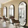 Estación de espejo para salón de peluquería, moderna, adelgazante, embellecedora, pantalla táctil LED de pared, especializada para salones de peluquería