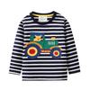 2026 Camiseta de Manga Larga de Otoño para Niños con Bordado de Coche de Dibujos Animados Cuello Redondo Top para Niños Camiseta Infantil