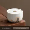 Cenicero de Cerámica Estilo Tendencia Nacional para Uso Doméstico, Anti-Ceniza Volante, Adorno Creativo Estilo Chino para Sala de Estar con Tapa, Accesorio para Fumar