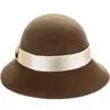 Rongmei 2026 Nuevo Sombrero Clásico Hepburn Transfronterizo con Ala Curva, Sombrero de Mezcla de Seda y Lana, Elegante Sombrero de Estilo Francés
