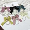 Llavero Creativo de Cadena de Perlas con Lazo para Mujer, Colgante de Bolso a la Moda, Llavero de Coche, Lazo de Cinta Personalizado